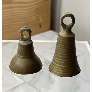 VTG Mid Century Modern 1950s’ HANDMADE BRASS BELLS MADE IN INDIA